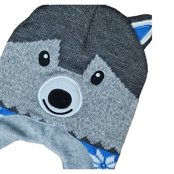 🚨Wolf Gray and Blue Beanie toddler Hat - Picture 1 of 4